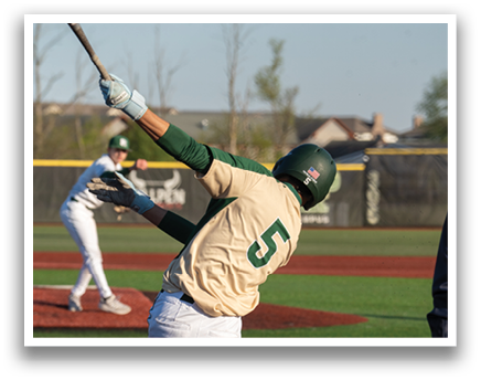 A baseball player is swinging a bat at a ball. AI generated content