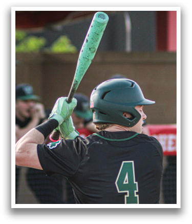 A baseball player in a black shirt and green gloves is holding a bat, preparing to swing. AI generated content