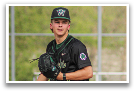A baseball player in a black jersey and green pants is holding a baseball glove and preparing to throw it. AI generated content