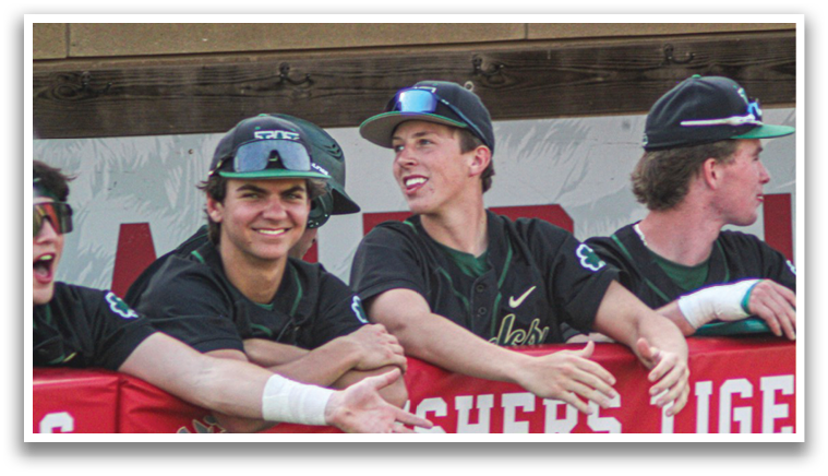 A group of young men wearing baseball uniforms are sitting on a bench. AI generated content