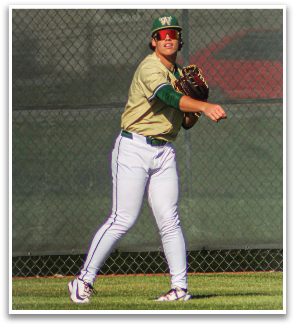A baseball player in a gold and green uniform is holding a baseball glove and preparing to throw the ball. AI generated content