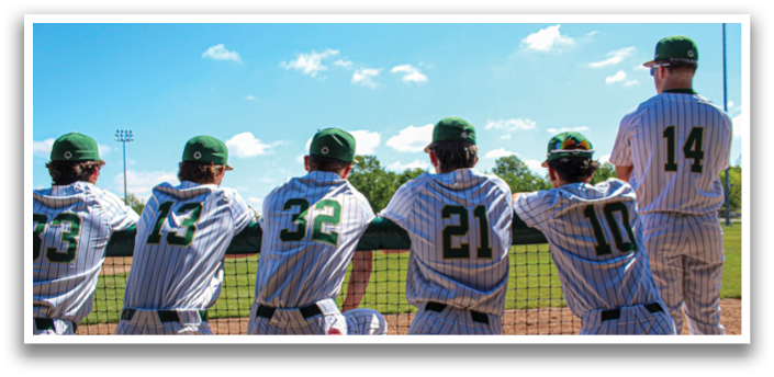 Baseball players wearing uniforms and hats, leaning on a fence. AI generated content