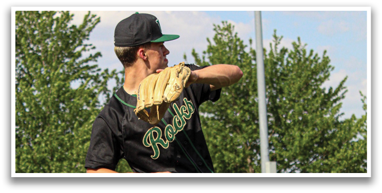 A baseball player in a black shirt and green pants is standing on a field, holding a baseball glove. AI generated content