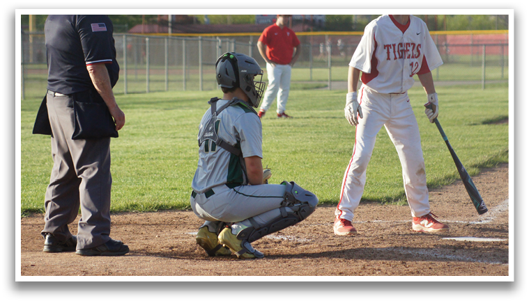 A baseball player is kneeling on the field, wearing a helmet and holding a bat. Another player is standing nearby, and a third player is in the background. The scene takes place on a baseball field. AI generated content