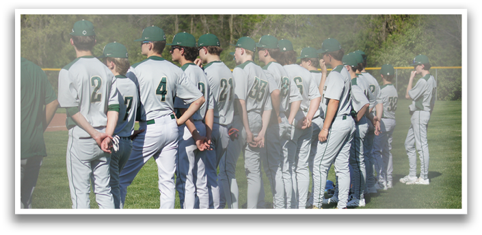 A group of baseball players in uniforms are standing on a field. AI generated content