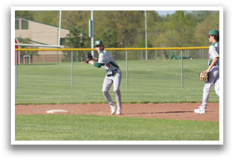 Two baseball players are on the field, one holding a baseball glove and the other with a baseball bat. AI generated content