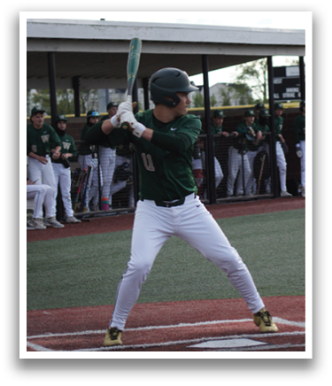 A baseball player is swinging a bat. Description generated by AI