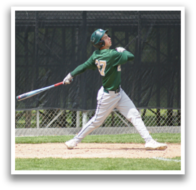 A baseball player is swinging a bat. Description generated by AI