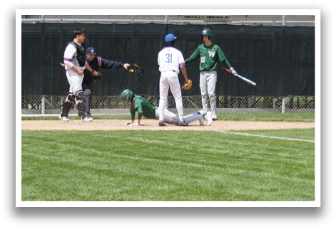 A baseball game is taking place on a field with a batter, catcher, and umpire. Description generated by AI