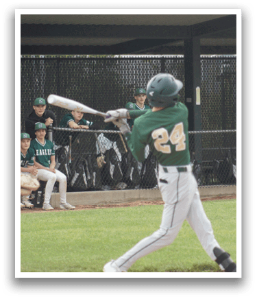 A baseball player is swinging a bat. Description generated by AI