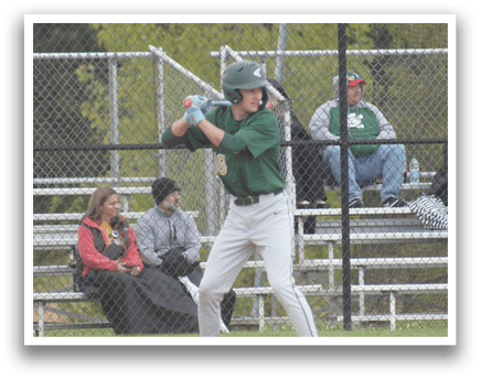 A baseball player is swinging a bat. Description generated by AI