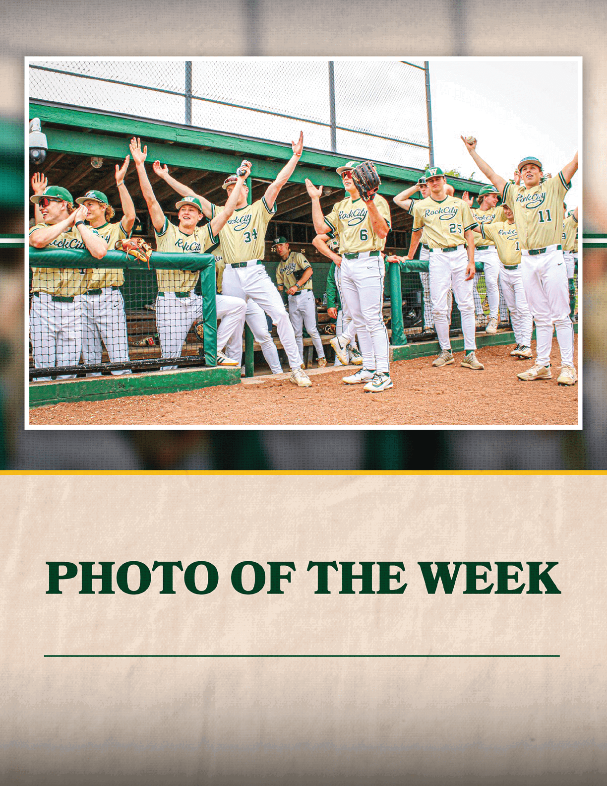 Baseball players celebrating on the field. Description generated by AI