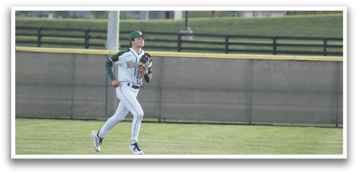 A baseball player running on a field. Description generated by AI