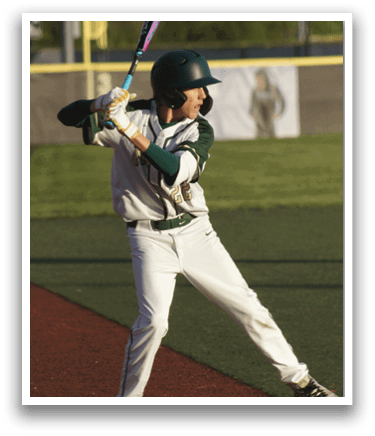 A baseball player is swinging a bat. Description generated by AI