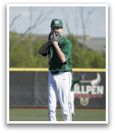 A baseball player is swinging a bat. Description generated by AI