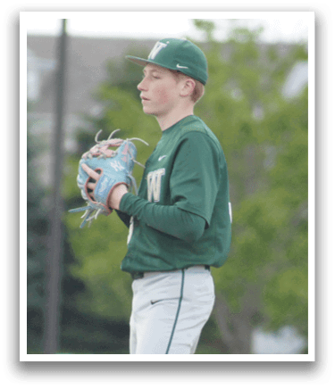 A baseball player is swinging a bat. Description generated by AI