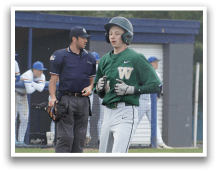A baseball player is swinging a bat. Description generated by AI