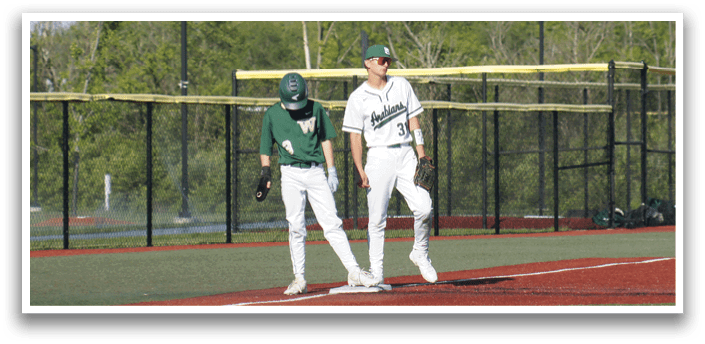A baseball player running on a field. Description generated by AI