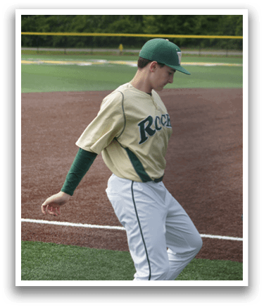 A baseball player is swinging a bat. Description generated by AI