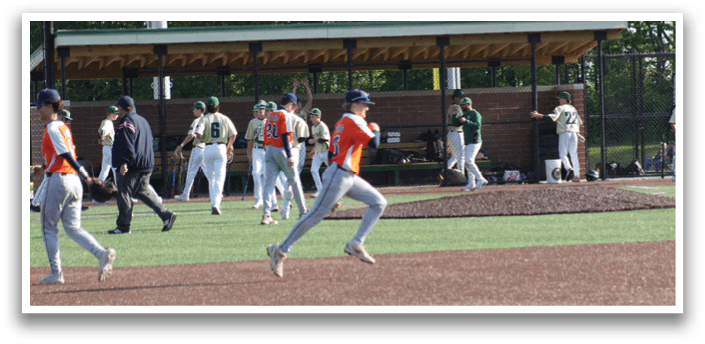 A baseball player slides into home base. Description generated by AI