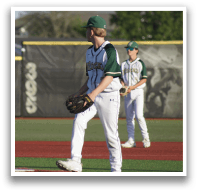 A baseball player sliding into a base. Description generated by AI