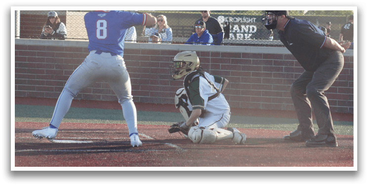 A baseball game is taking place with a batter, catcher, and umpire. Description generated by AI