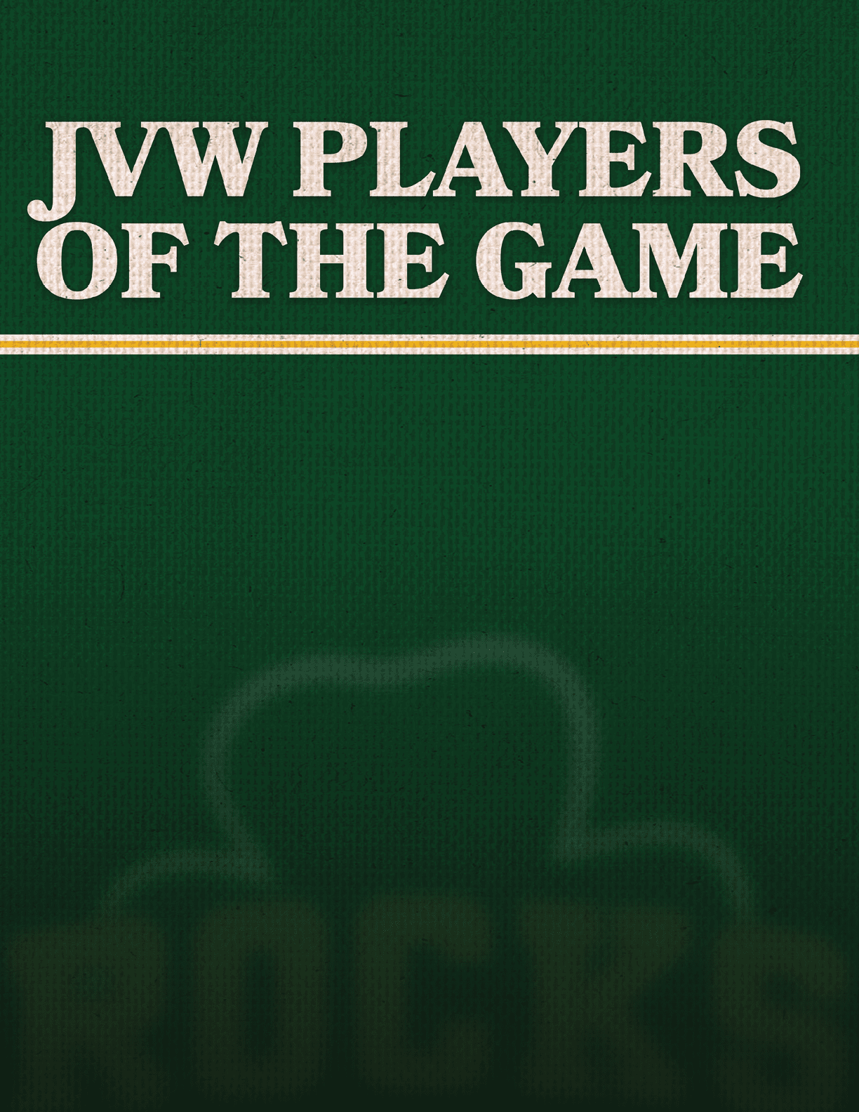 A green and yellow poster with the words “JV Player of the Game" written on it. AI generated content