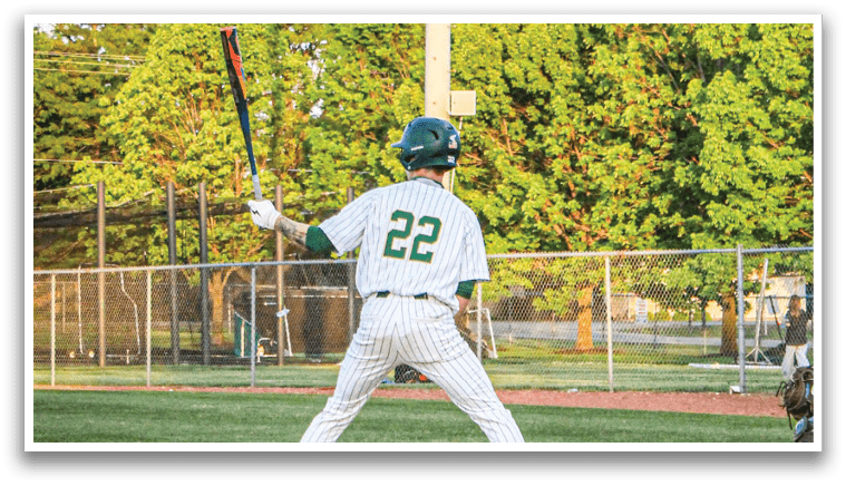 Three baseball players on a field. Description generated by AI