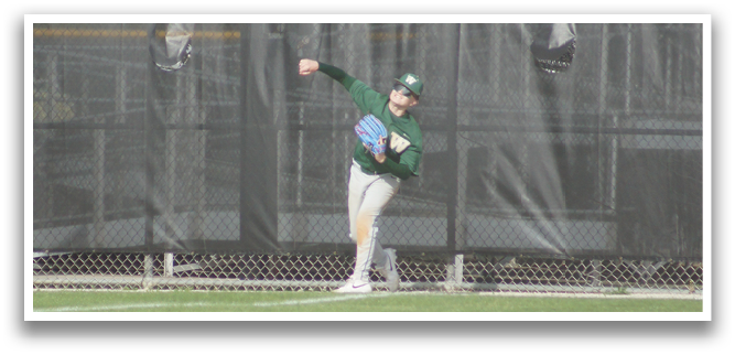 A baseball player is standing on a field. Description generated by AI