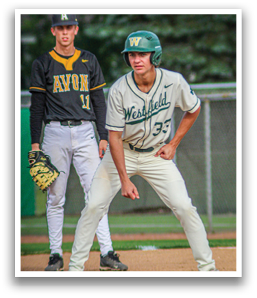 A baseball player wearing a green helmet and white uniform. Description generated by AI