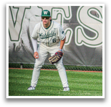 A baseball player wearing a green hat and white uniform. Description generated by AI
