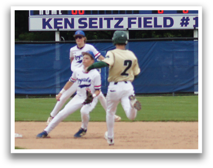 A baseball player is swinging a bat. Description generated by AI