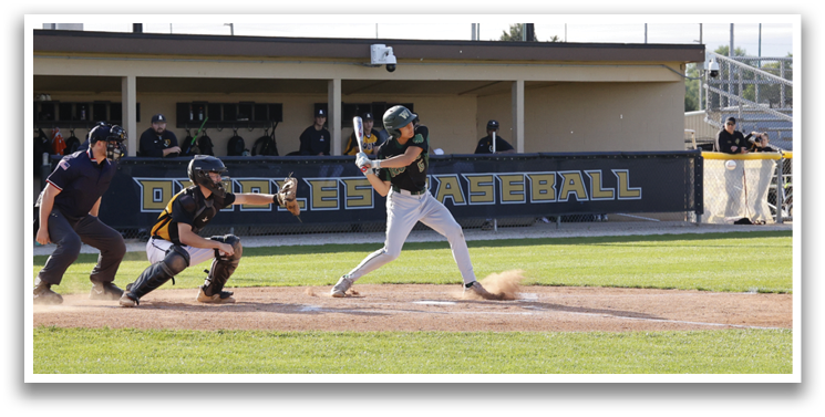 A baseball player is swinging a bat. Description generated by AI