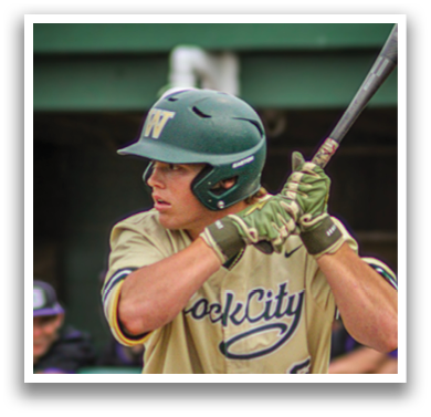 A baseball player in a green helmet and yellow jersey is holding a bat. Description generated by AI