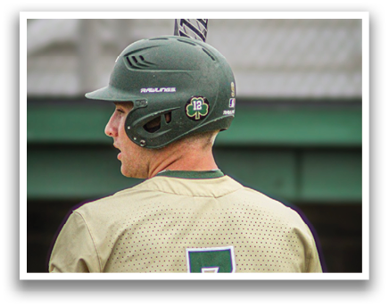 A baseball player wearing a helmet and number 7. Description generated by AI