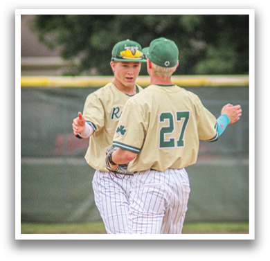 Two baseball players wearing number 27 and 27 shaking hands. Description generated by AI