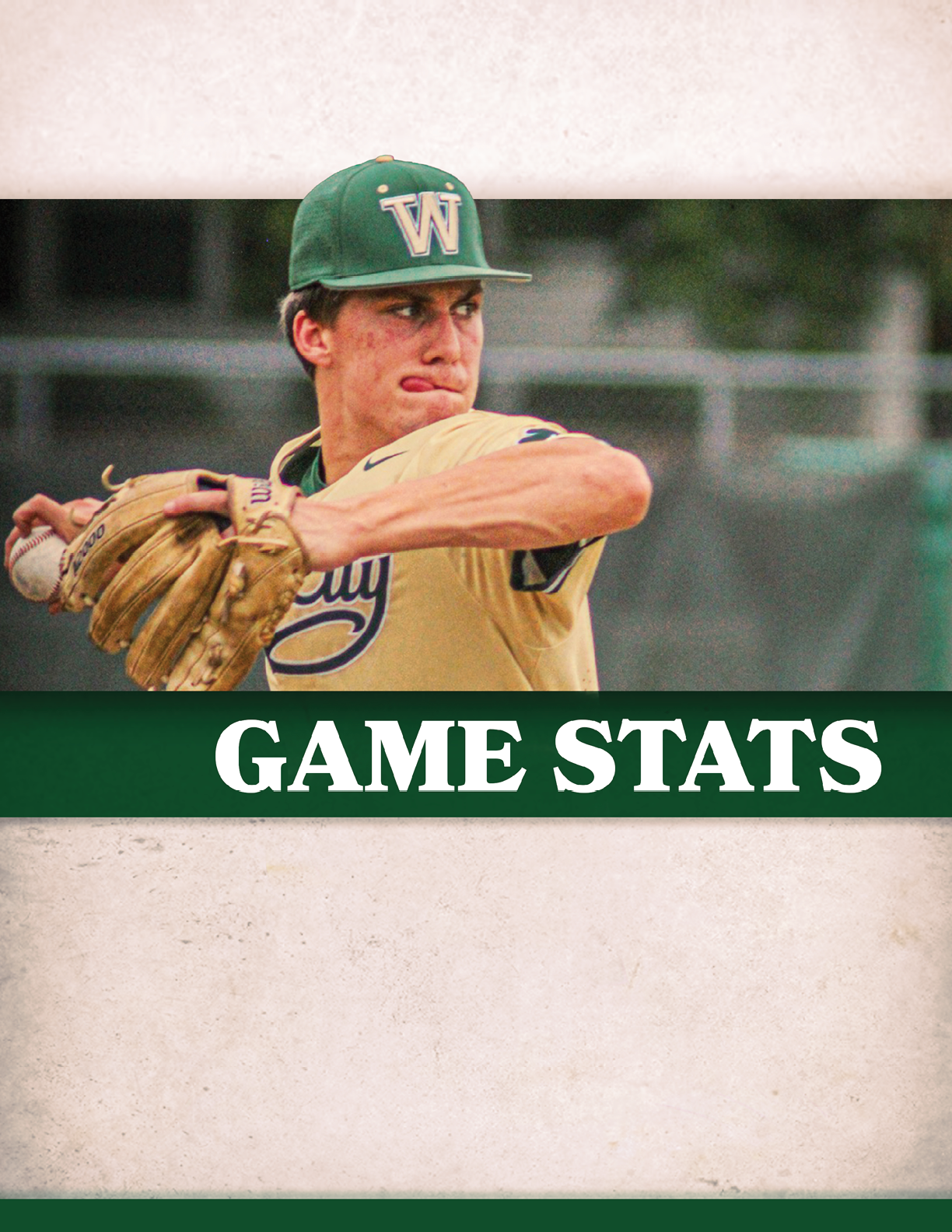 A baseball player wearing a green hat and a yellow shirt. Description generated by AI