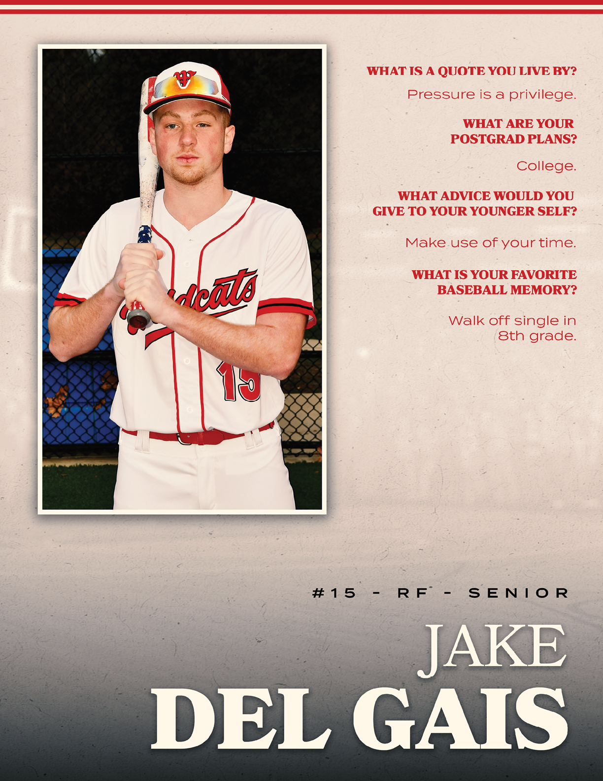 A baseball player wearing a red and white uniform with the number 15 on the back. AI generated content