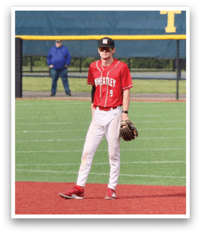 A baseball player standing on a field. Description generated by AI