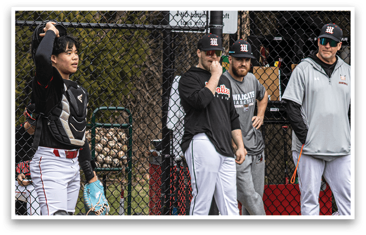 A baseball player is holding a bat and getting ready to swing. Description generated by AI