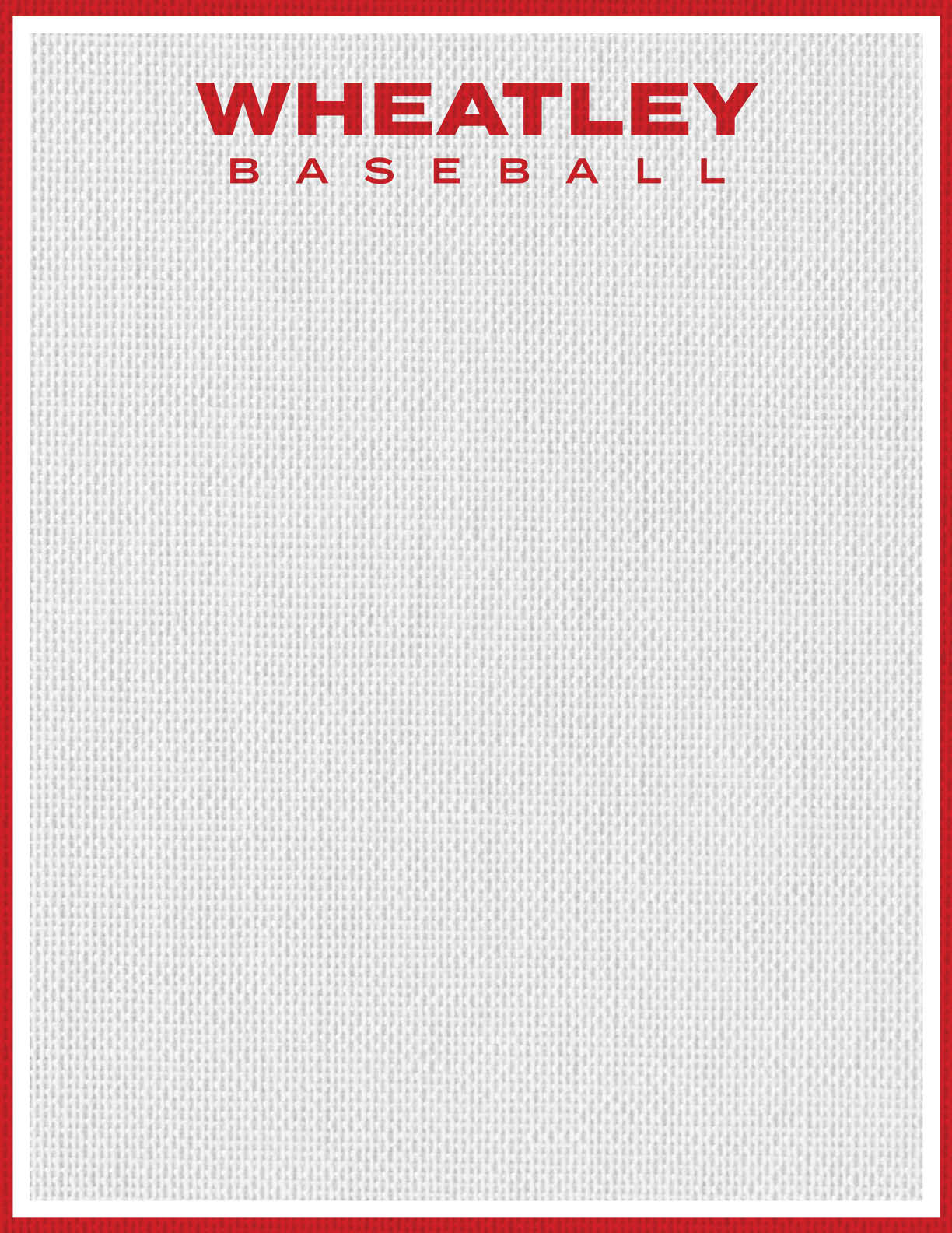 A white and red baseball field. Description generated by AI