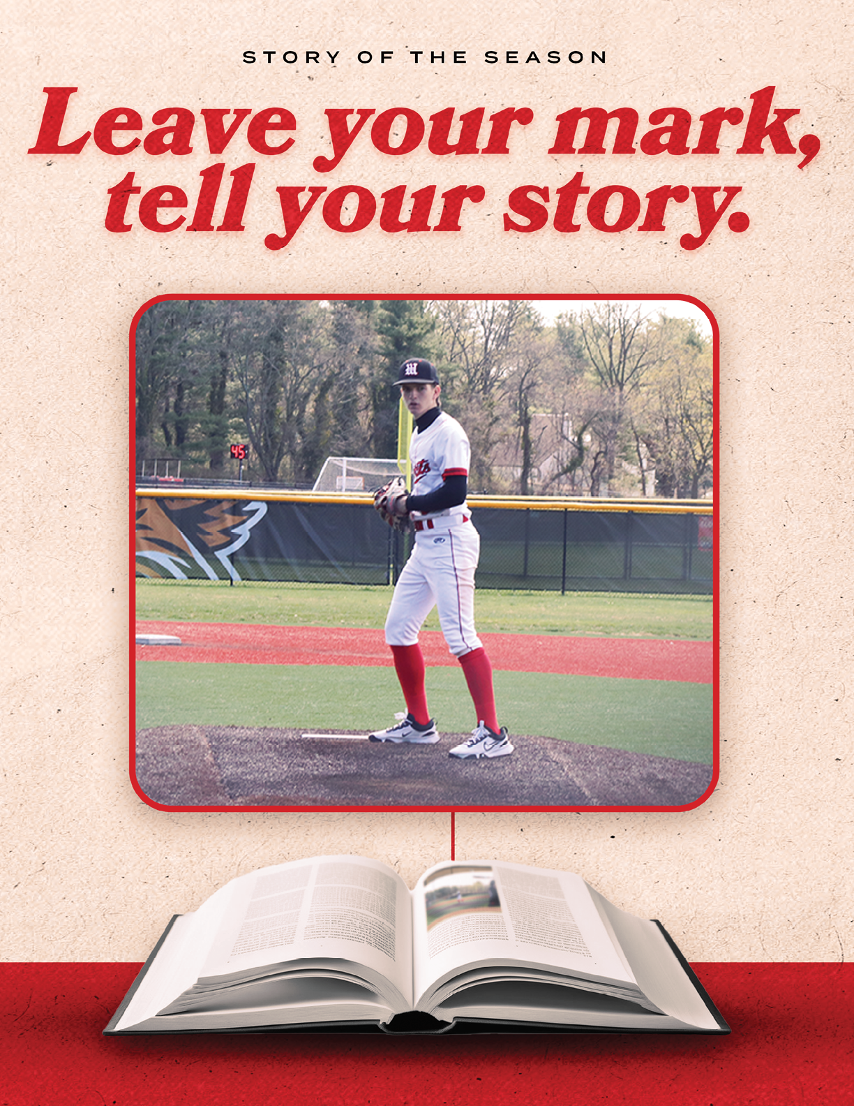 A book with a baseball player on the cover. Description generated by AI