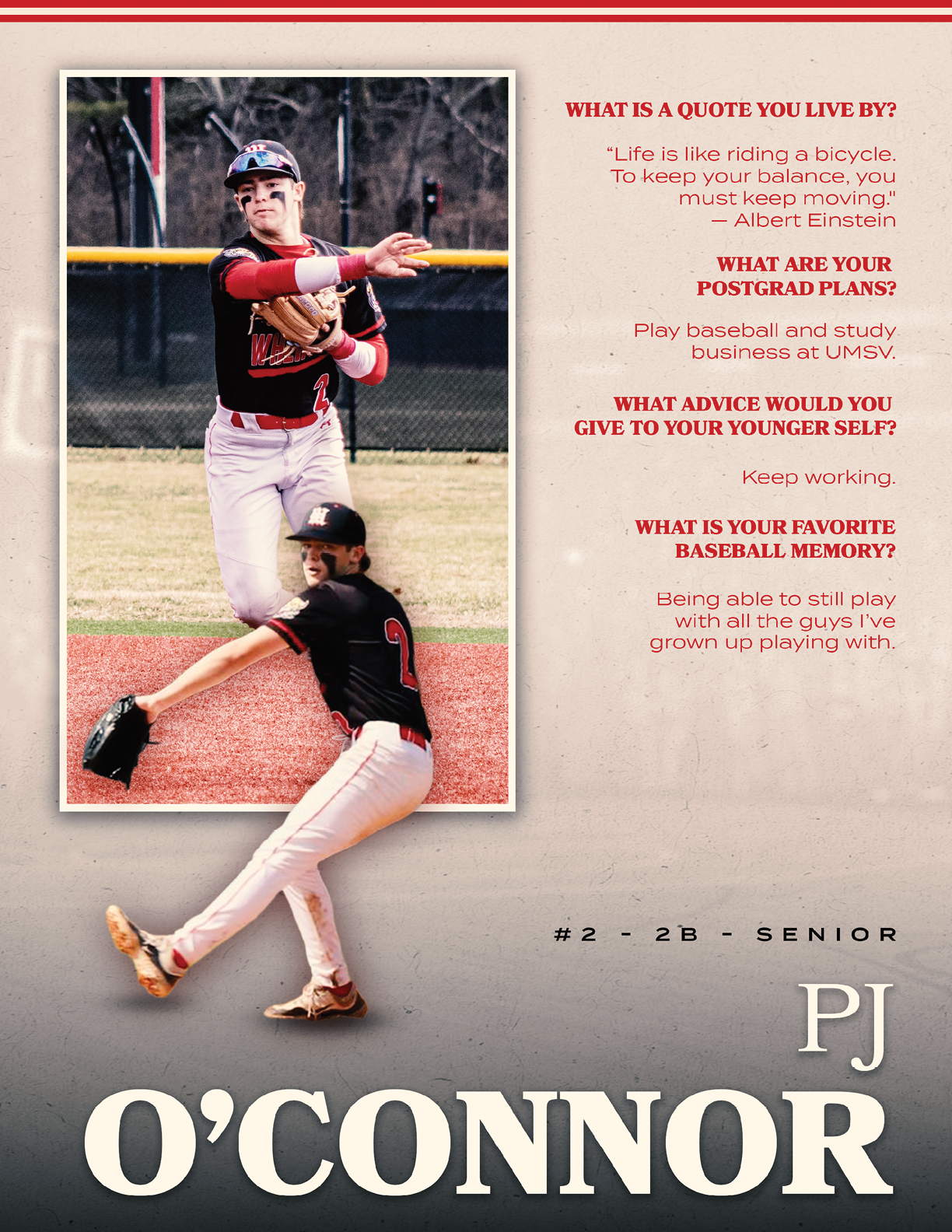A baseball player in a black and red jersey with the number 22 on the back. Description generated by AI