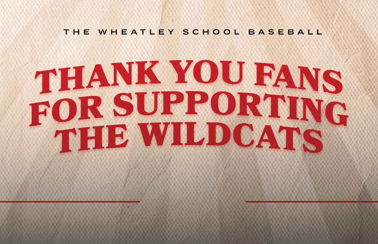 A red and white sign that says “Thank You Fans for Supporting the Wildcats". Description generated by AI