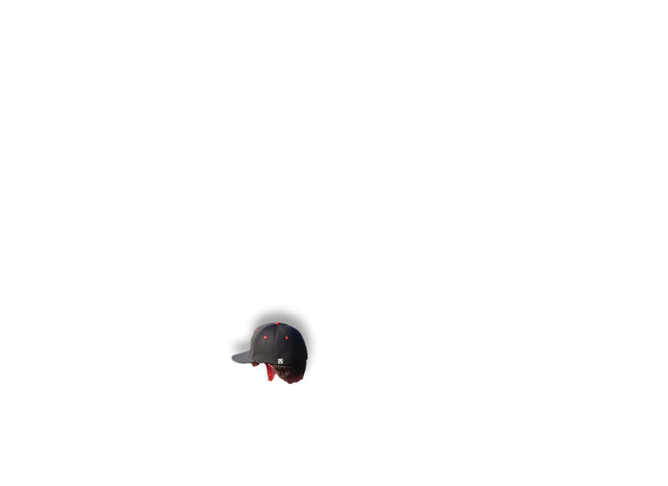 A black and red baseball cap. Description generated by AI