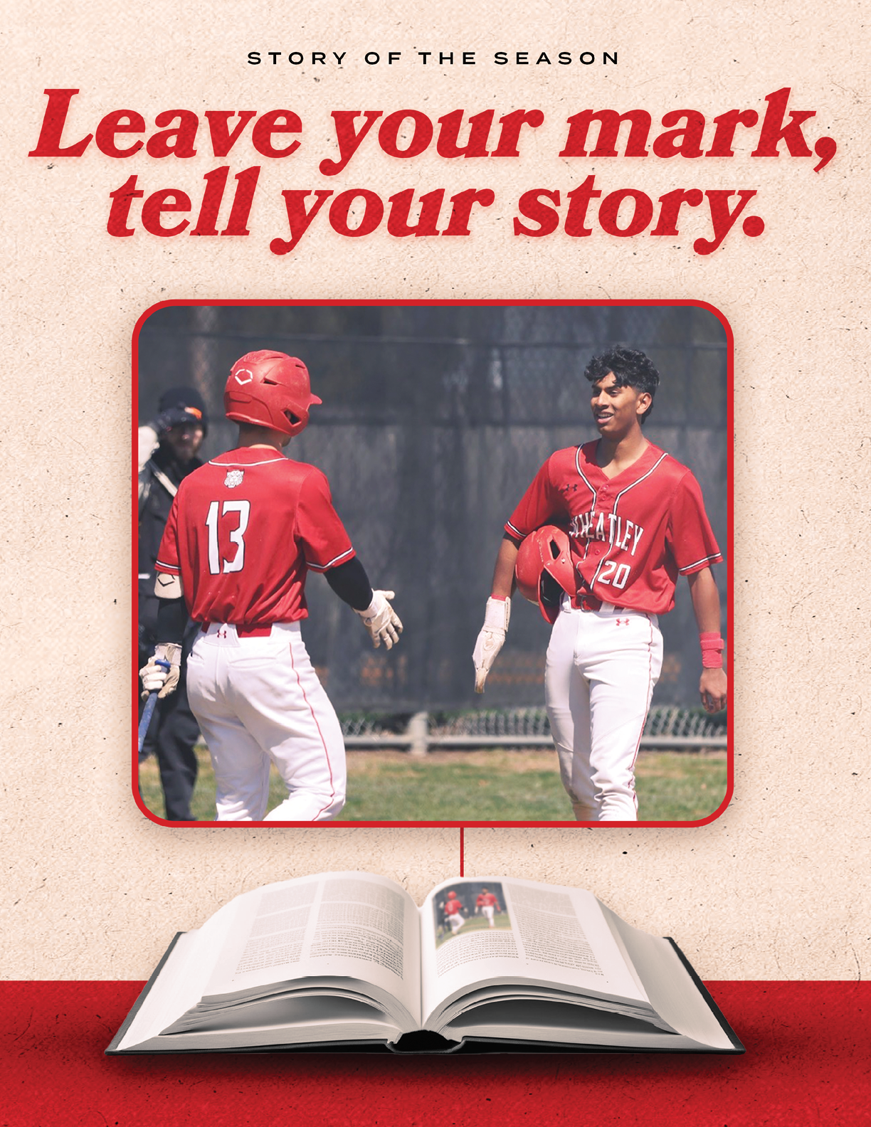 A baseball player wearing a red jersey with the number 13 on it. Description generated by AI
