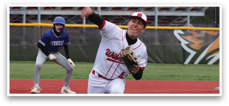 A baseball pitcher is throwing a ball on a field. Description generated by AI