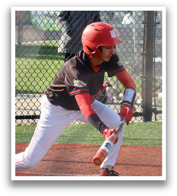 A baseball player is swinging a bat. Description generated by AI