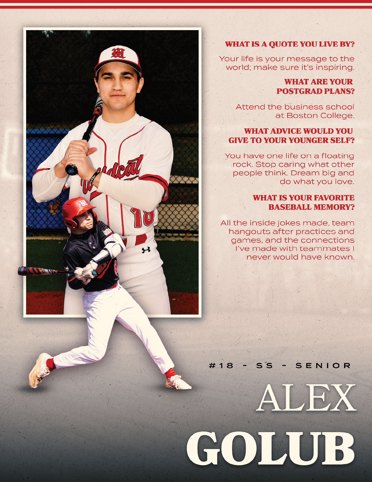 A baseball player posing for a picture. Description generated by AI
