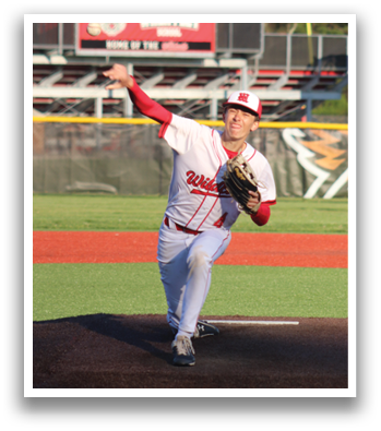 A baseball player in a red and white uniform is throwing a ball. Description generated by AI